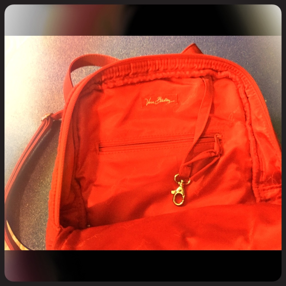 Vera Bradley Red Quilter Backpack Purse